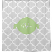Groen Quatrefoil - Speciaal Shower Curtain Douchegordijn (Voorkant)