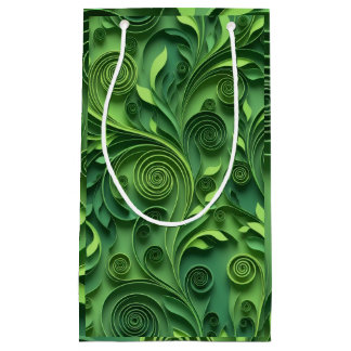 Groen Quilling Digitaal Papierpatroon Klein Cadeauzakje