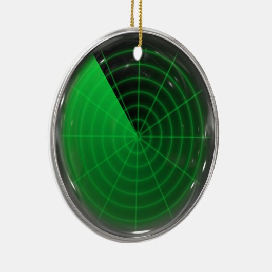 groen radarpatroon keramisch ornament (Rechts)