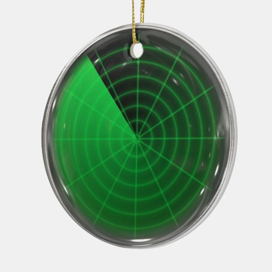 groen radarpatroon keramisch ornament (Links)