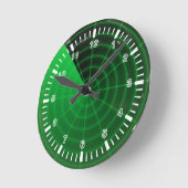 groen radarpatroon ronde klok (Hoek)