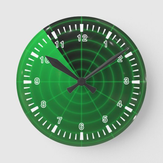 groen radarpatroon ronde klok (Voorkant)