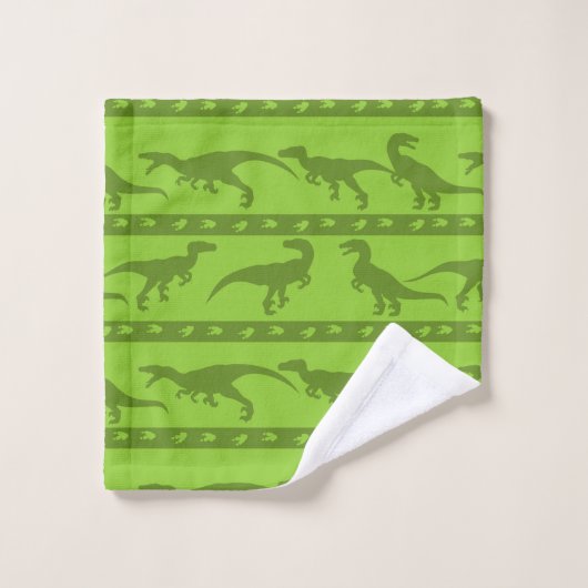 Groen Raptorpatroon Bad Handdoek (Wasdoekje)