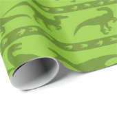 Groen Raptorpatroon Cadeaupapier (Rol Hoek)