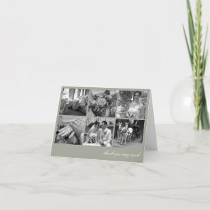 Groen raster collage 6 foto's herinneringen bedank bedankkaart