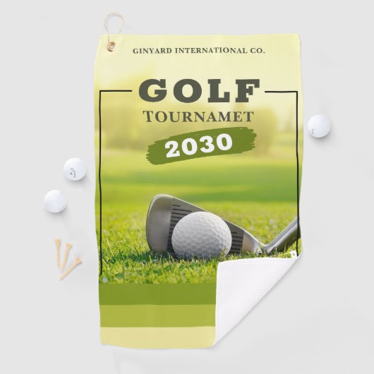 Groen Realistisch Golftoernooi Golfhanddoek (Insitu)