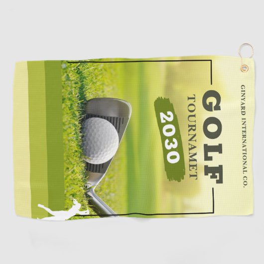 Groen Realistisch Golftoernooi Golfhanddoek (Horizontaal)