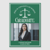 Groen recht School Foto Afstuderen Magnet Kaart (Voorkant)