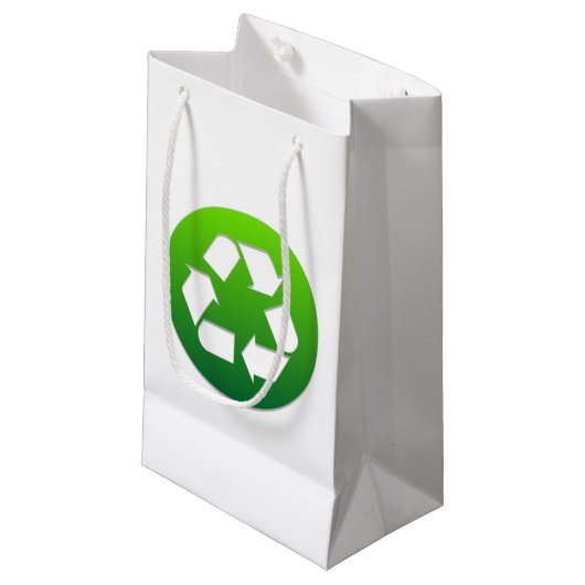 Groen Recyclen bord Klein Cadeauzakje (Voorkant Gekanteld)