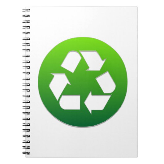 Groen Recyclen bord Notitieboek (Voorkant)
