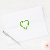 Groen Recyclen hart Ronde Sticker (Envelop)