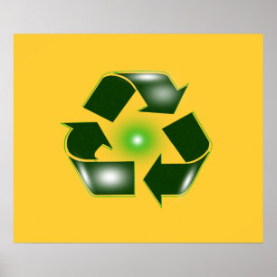 Groen Recyclen Logo groot 27,42 x 23-inch Poster P