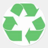 Groen recyclen ronde sticker (Voorkant)
