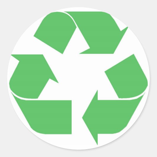 Groen recyclen ronde sticker (Voorkant)