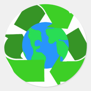 groen recyclen ronde sticker