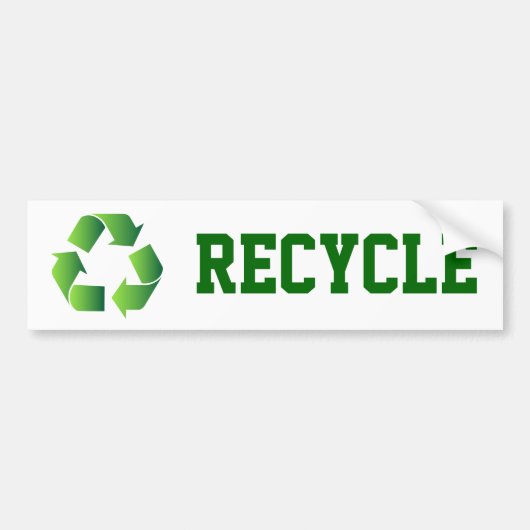 Groen Recyclen symbool Bumpersticker (Voorkant)