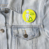 Groen Recyclen symbool en Man Ronde Button 5,7 Cm (In situ)