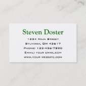 Groen Recyclen symbool en Man Visitekaartje (Achterkant)