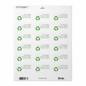 Groen Recyclen symbool Etiket (Full Sheet)