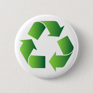 Groen Recyclen symbool Ronde Button 5,7 Cm