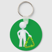 Groen Recyclen symbool Sleutelhanger (Voorkant)