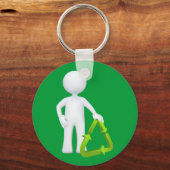 Groen Recyclen symbool Sleutelhanger (Voorkant)