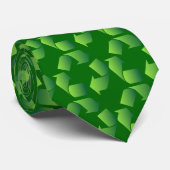 Groen Recyclen symbool Stropdas (Opgerold)