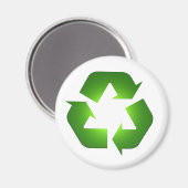 Groen recyclingpictogram in 3D Magneet (Voorkant / Achterkant)