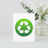 Groen recyclingsymbool briefkaart (Staand voorkant)