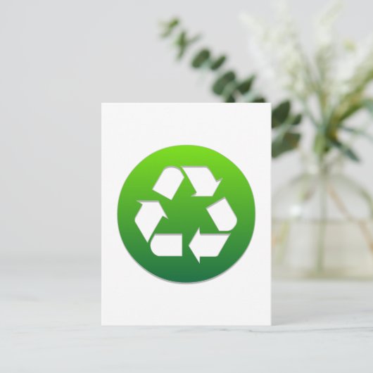 Groen recyclingsymbool briefkaart (Staand voorkant)