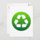 Groen recyclingsymbool briefkaart (Voorkant / Achterkant)