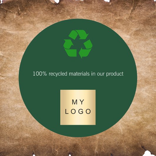 Groen recyclingsymbool productbedrijf logo ronde sticker