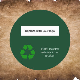 Groen recyclingsymbool productbedrijf logo ronde sticker