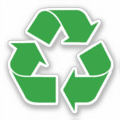 Groen recyclingsymbool sticker (Voorkant)