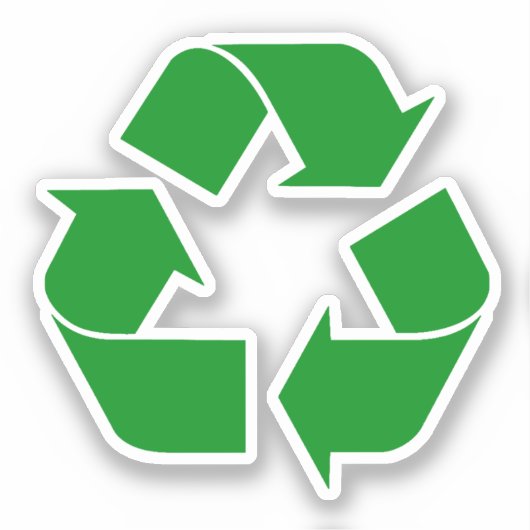 Groen recyclingsymbool sticker (Voorkant)