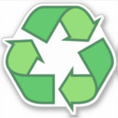 Groen recyclingsymbool sticker (Voorkant)