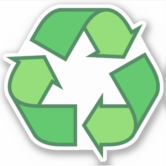 Groen recyclingsymbool sticker (Voorkant)
