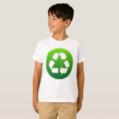 Groen recyclingsymbool t-shirt (Voorkant volledig)