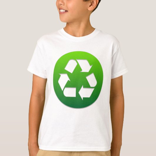 Groen recyclingsymbool t-shirt (Voorkant)