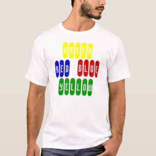 GROEN, RED, BLUE, GEEL, T-shirt