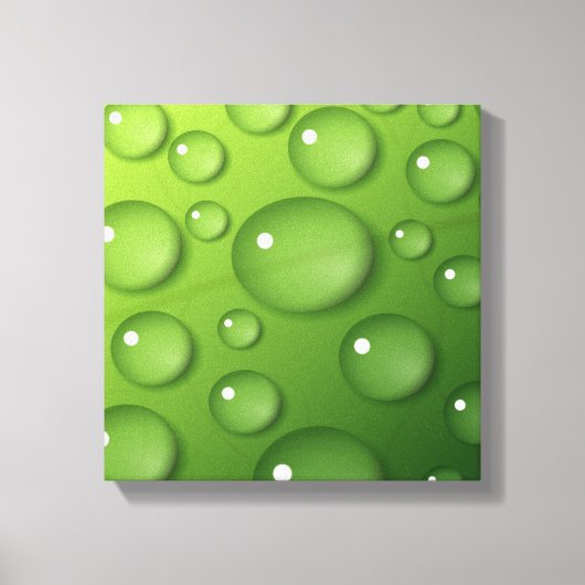 Groen regendroppatroon canvas afdruk (Voorkant)