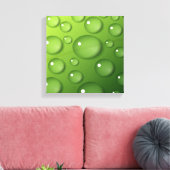 Groen regendroppatroon canvas afdruk (Insitu (Woonkamer))