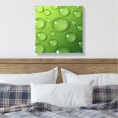 Groen regendroppatroon canvas afdruk (Insitu (Slaapkamer))