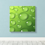 Groen regendroppatroon canvas afdruk (Insitu (Houten vloer))