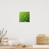 Groen regendroppatroon poster (Keuken)