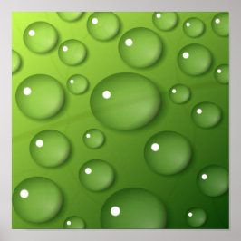 Groen regendroppatroon poster