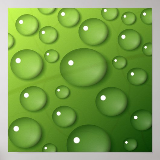 Groen regendroppatroon poster (Voorkant)
