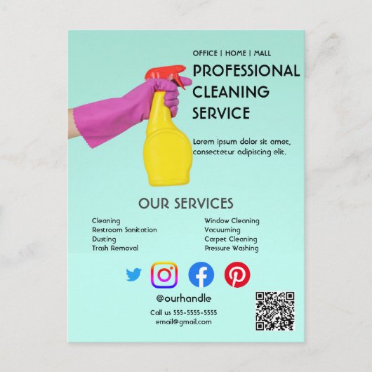 groen reinigen Foto-poster met afscheurfolie Briefkaart (Voorkant)