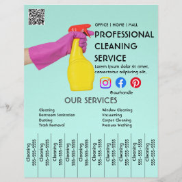 groen reinigen Foto-poster met afscheurfolie Flyer