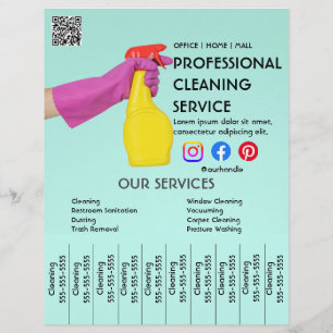 groen reinigen Foto-poster met afscheurfolie Flyer